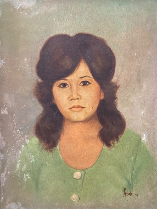 🔥Antique Vintage Old Asian Filipino Modern Portrait Oil Painting, Amorsolo