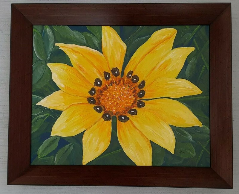 Original Flower Painting Custom Framed gallery