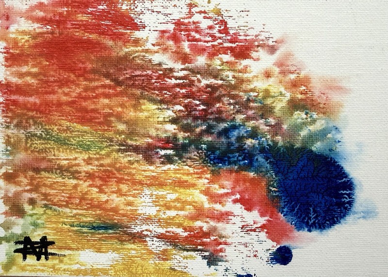 Original Abstract Acrylic Painting 5x7 Canvas Panel “The Courage To Bloom” gallery