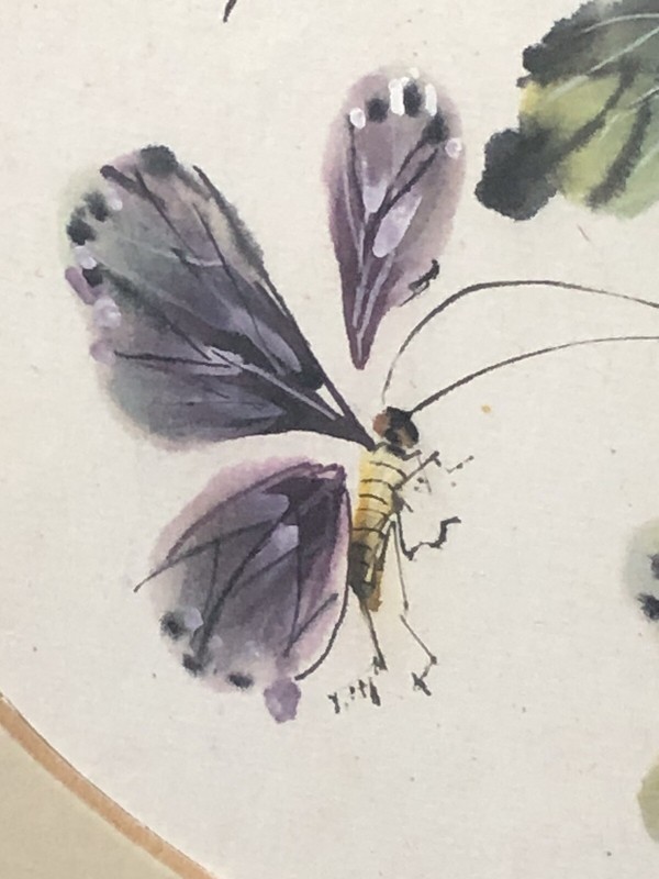 Vintage, Mitzi Lai, Signed Original, Watercolor Painting, Butterflies gallery