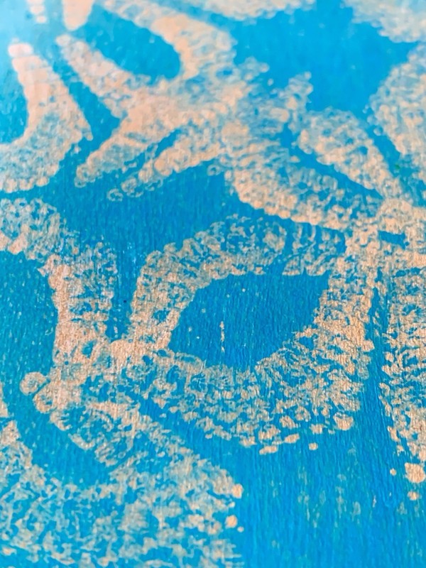 ACEO Original Painting Abstract Teal Turquoise Metallic Gold Textured Fine Art gallery