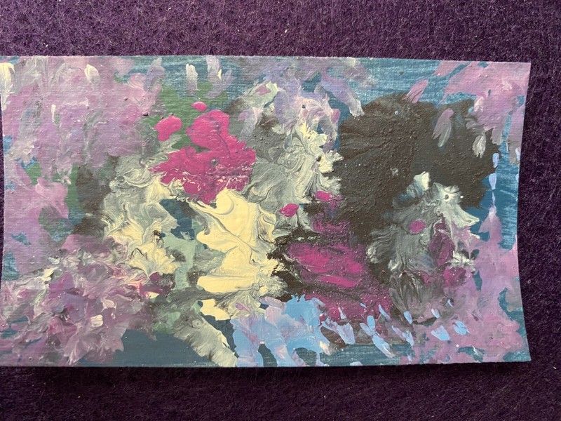 BCA Original Art Card 3.5×2 inches Abstract Latex Signed WGF 2024.0115 AF