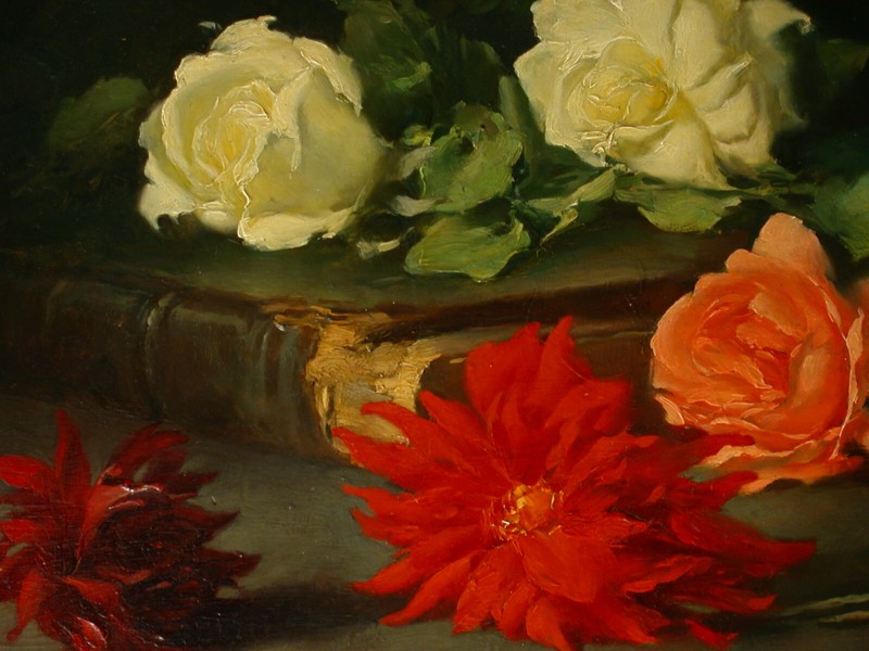 Franz Xaver Wolf (Vienna 1896-1990 ibid.) Still Life with Rose Flowers, Book and Glass gallery