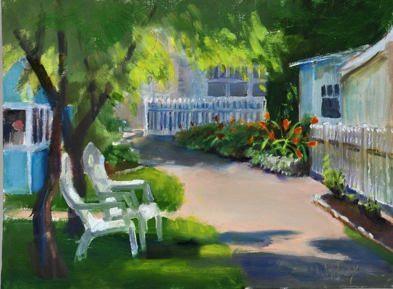 Fish Creek Landscape Door County Painting Bayside path 9×12 Original Oil Whitney