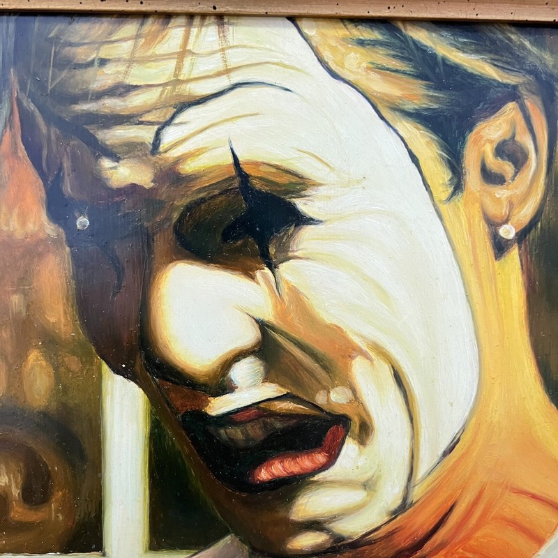 N. Henry Bingham Signed - Portrait Of A Man - Joker - Clown - Ornate Frame - Oil gallery