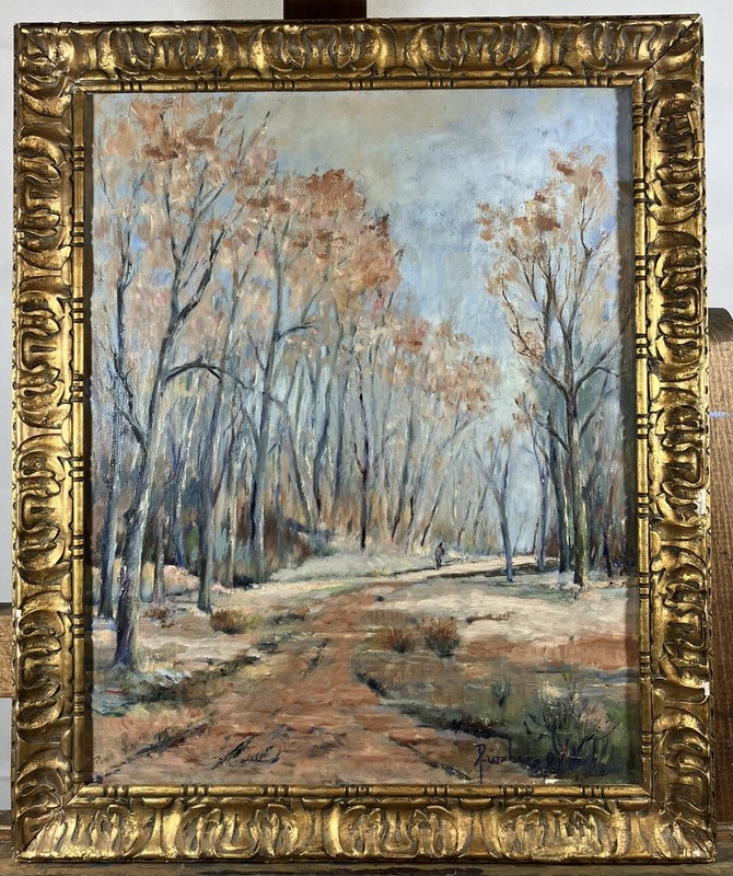 Post-Impressionist Landscape Signed French School 19th 20th Frame: 47 X 39 Cm