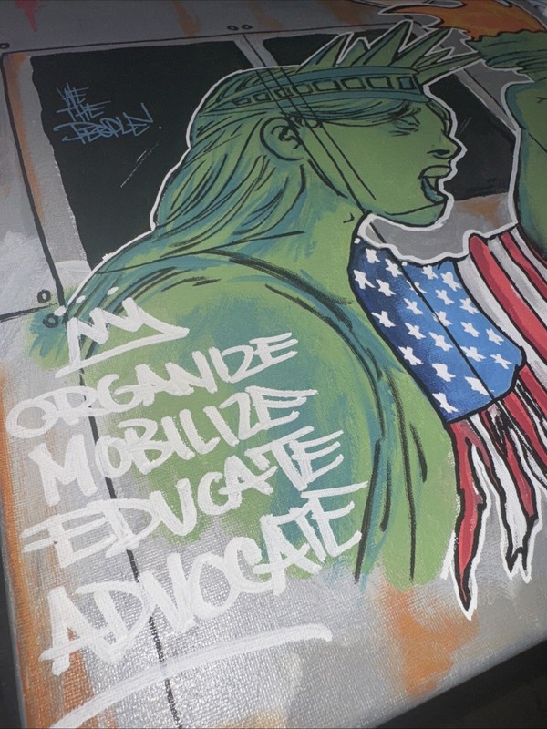 16 x 20 shortie canvas graffiti Transit Statue Of Liberty NYC Subway Train gallery
