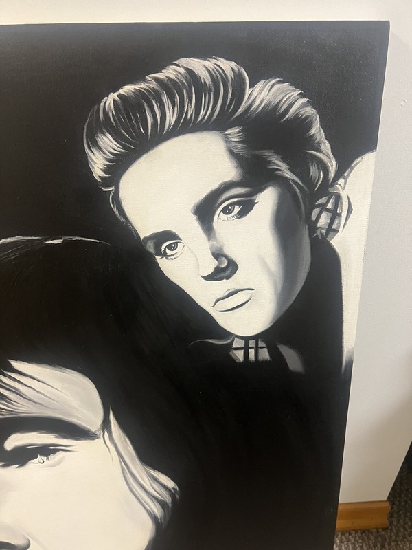 Hector Monroy Elvis Oil on Canvas Monrock Collection Signed gallery