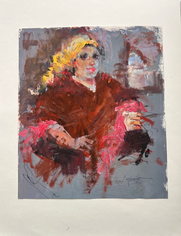MAX TURNER – SITTING WOMAN ( ORIGINAL OIL )