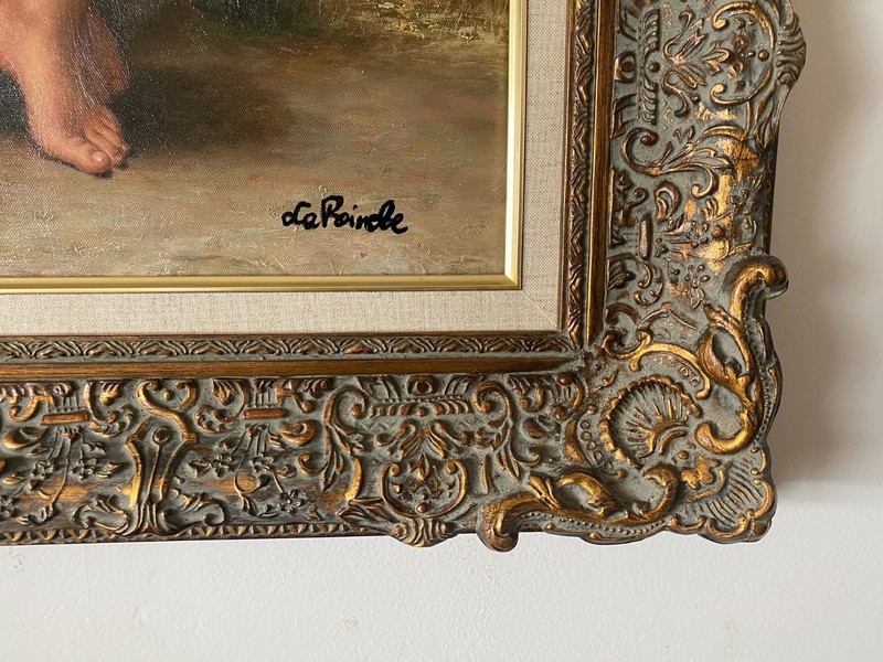 A beautiful young girl in nature - amazing portrait - ornate gold frame gallery