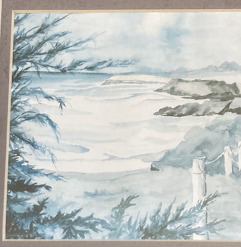 Framed Matted Watercolor Signed Ocean Coastal Art R. Anderson Ltd Ed Print 10/10 gallery