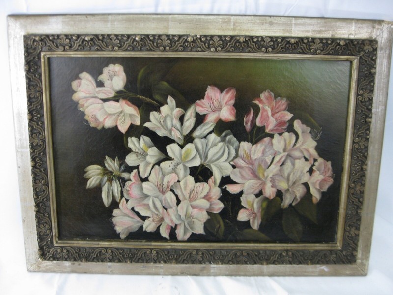 B.A. Freeborn Oil Painting on Canvas Lillies Flowers