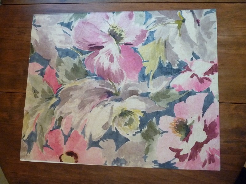 Watercolor Painting Flowers on Rice Paper 16 X 20 inches