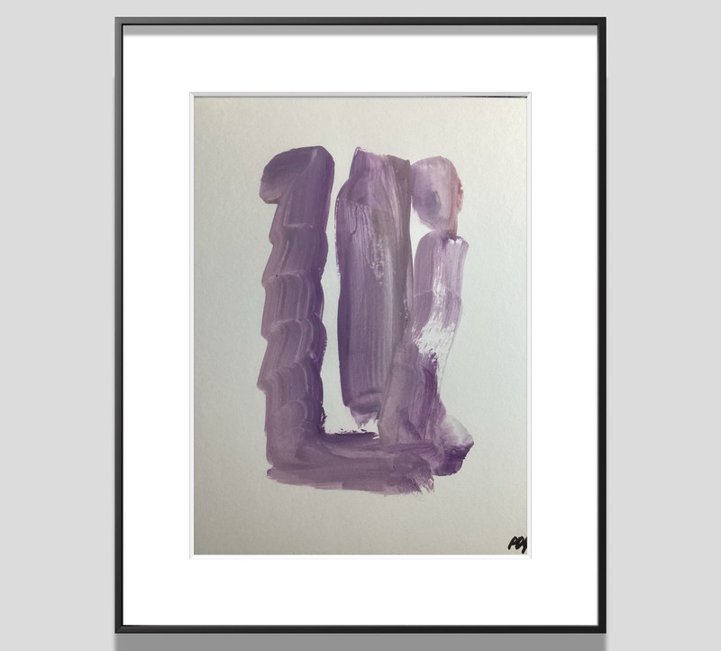 PDQ Artist Original Painting Decorative Lines Abstract Acrylic 9×12 Paper