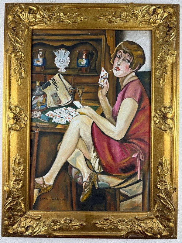 Gerda Wegener (Handmade) Oil On Canvas Painting signed and stamped