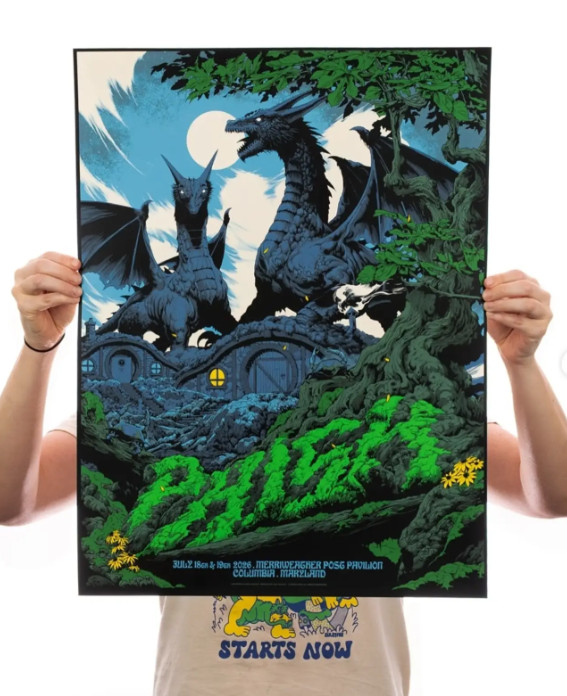 Phish Dragon Concert Poster 2026 Merriweather Post Pavilion MD Music Wall Art
