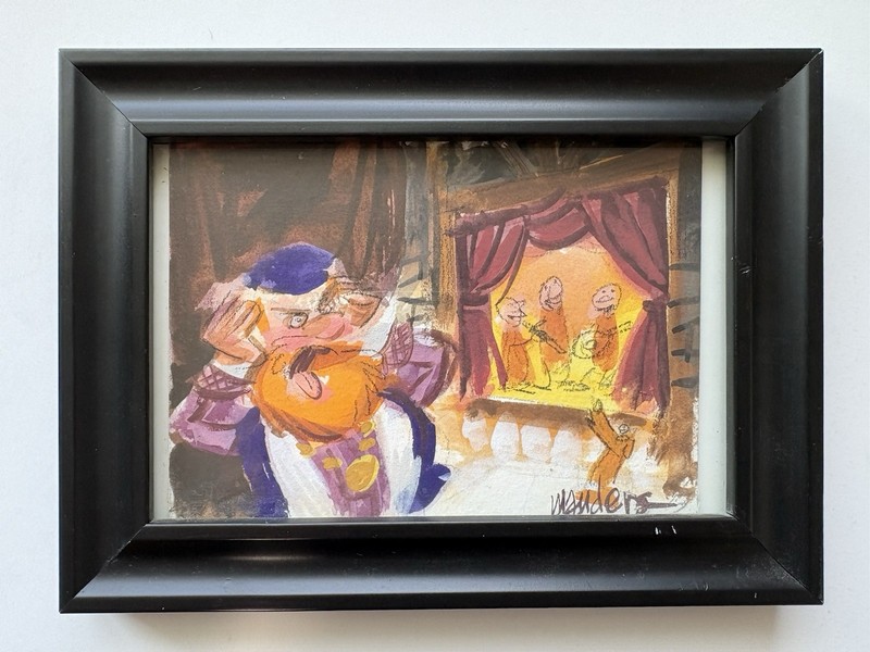 Gouache Color Study for “The Really Awful Musicians” Original Small Painting