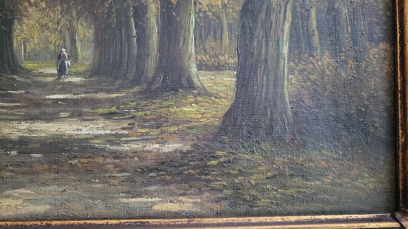 WILHELM RUPPRECHT (German, 1886-1963) OIL ON CANVAS PAINTING, Walk in deep Woods gallery