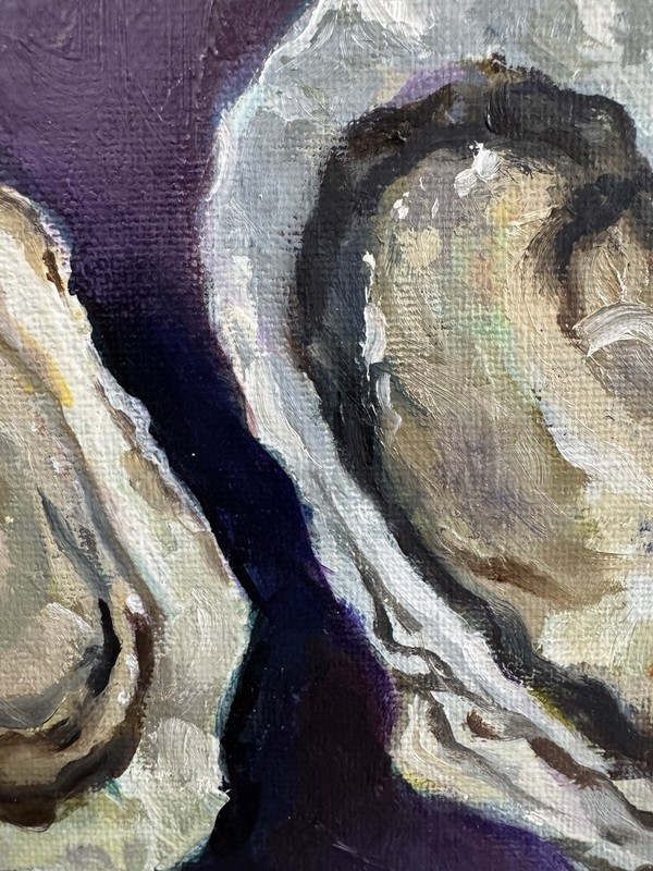 Original New Impressionism Still Life Lemons Oysters Half Shell Oil/Canvas Board gallery