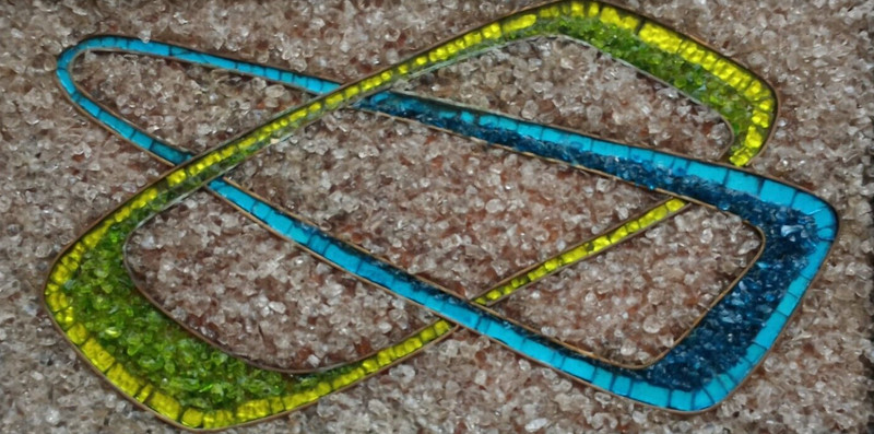 Mosaic Picture Glass Art Abstract Composition Mid Century American gallery