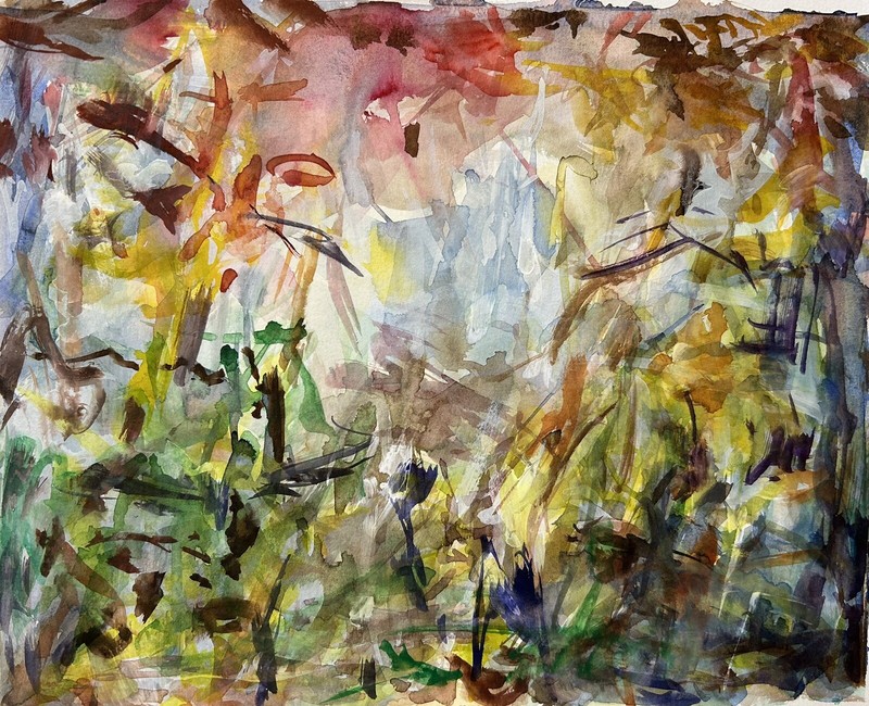 Original Abstract Watercolor Landscape Painting 10 X 8 Inches