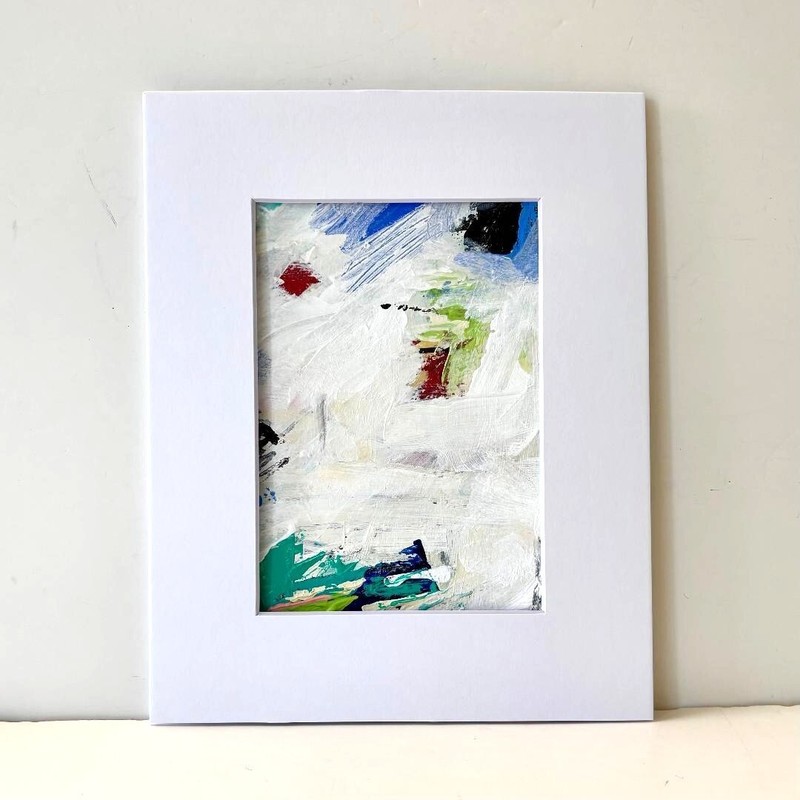 Original Abstract acrylic Painting 8 x 10 Contemporary wall Art matted OOAK gallery