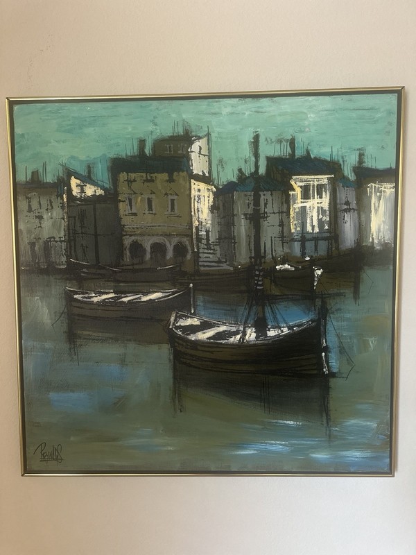 1980s Original Oil Painting Vintage Lee Reynolds 41×41”