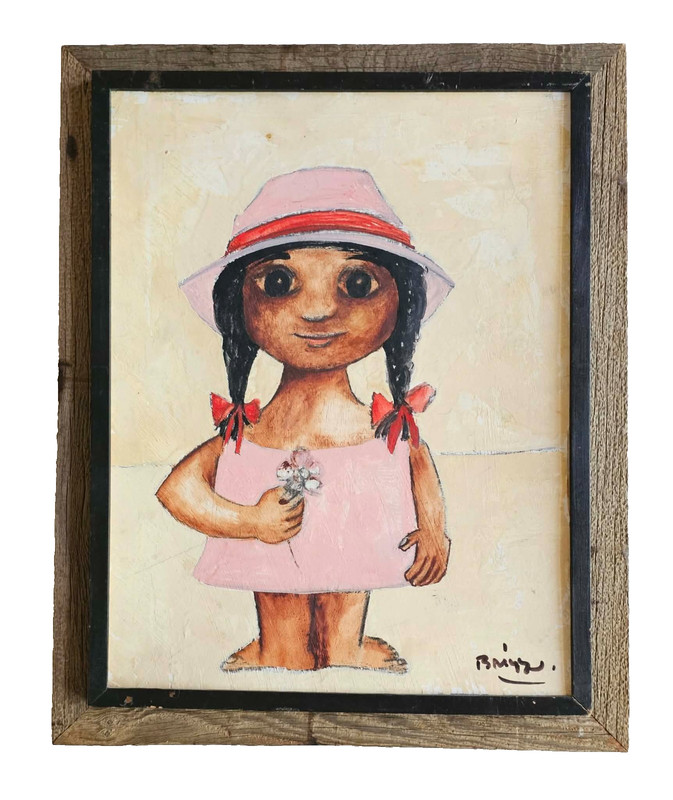 Judson Briggs Original Oil Painting Big Eye Girl Children-to-Children Initiative