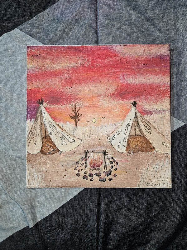 Indian Tribe Landscape Painting