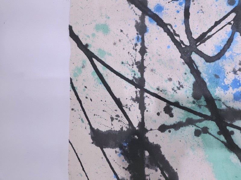 Museum Size Jackson Pollock Style Mid Century Large Abstract Painting Original gallery