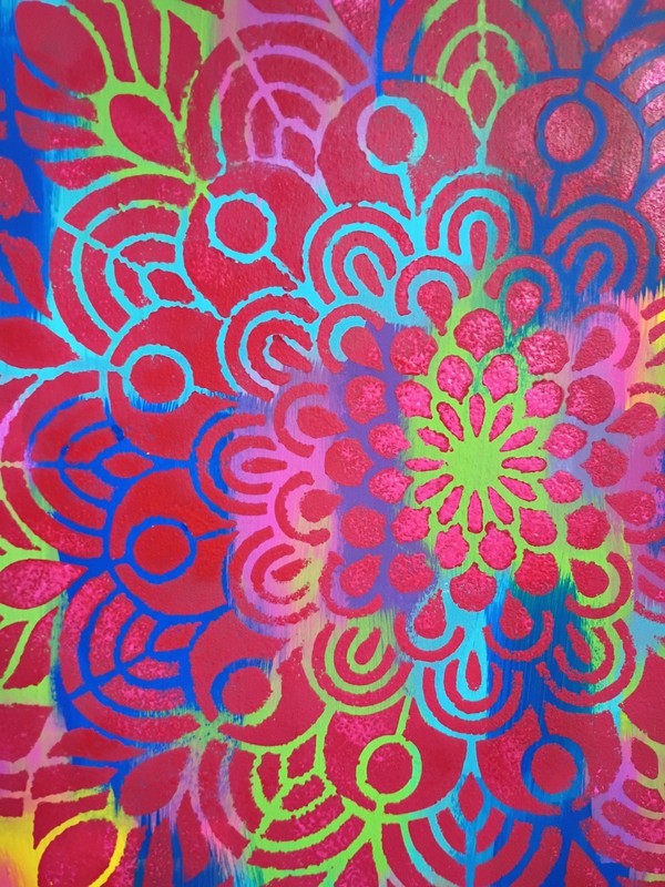 Colorful Bold Mandala 9x12 Thick Paper Original Art Abstract Expressionism gallery