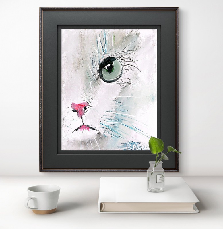 Kitten Colorful Modern Art Acrylic Painting On Canvas. gallery