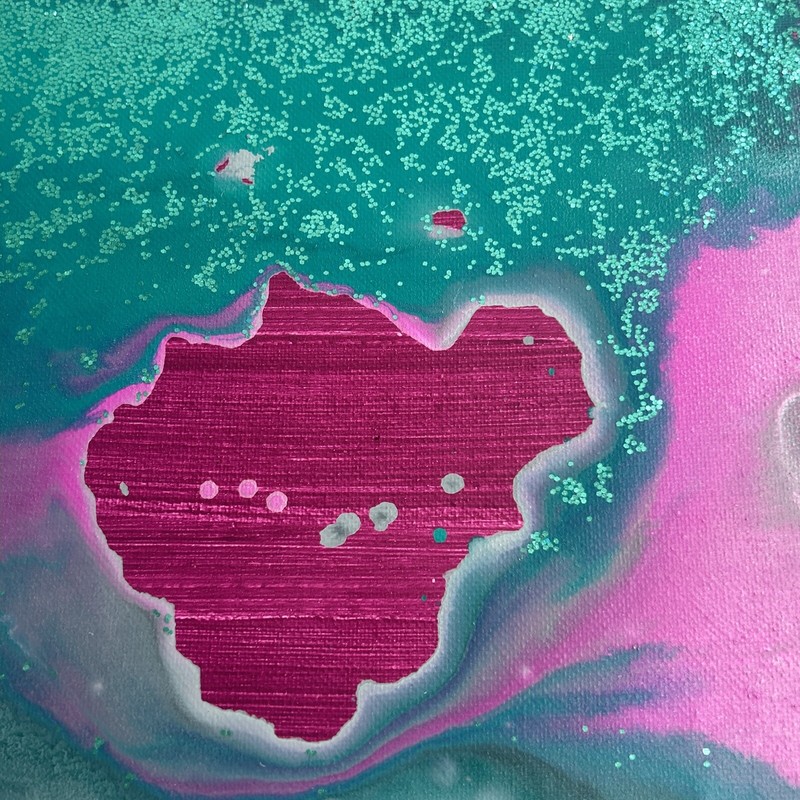 Original Kayla Braden “Submerged” Acrylic Abstract Glitter Painting on Canvas 🌊 gallery