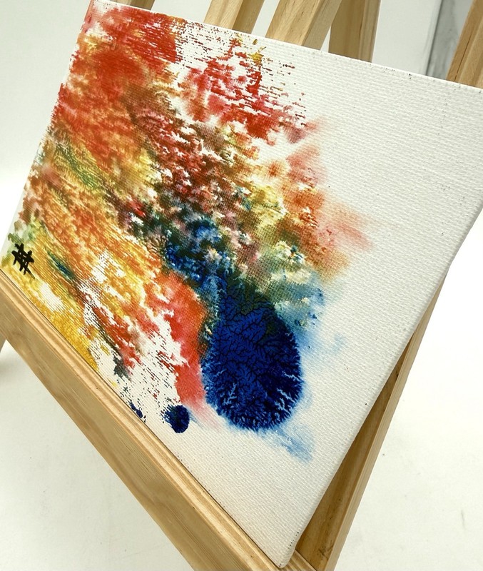 Original Abstract Acrylic Painting 5x7 Canvas Panel “The Courage To Bloom” gallery