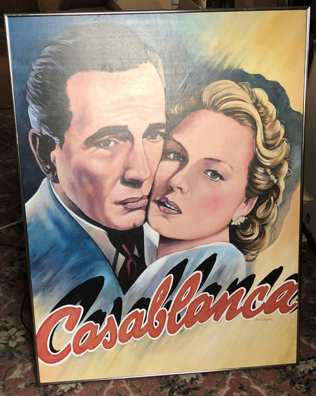 Casablanca, Humphrey Bogart Original Movie Poster Painting on wood 30″ x 40″
