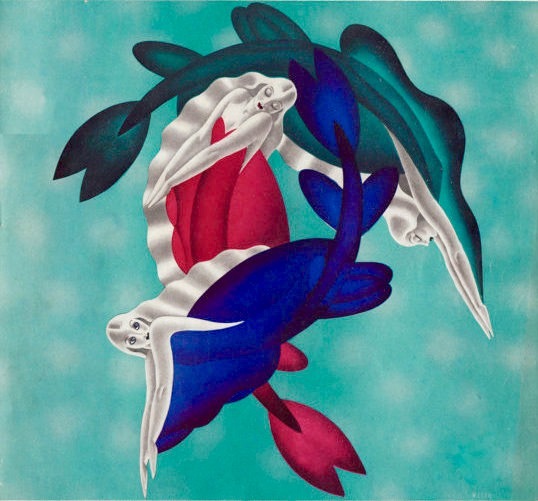 MERMAID DECO 16×20 GICLEE pinup RARE pin-up MODERN ART MID CENTURY 1930s