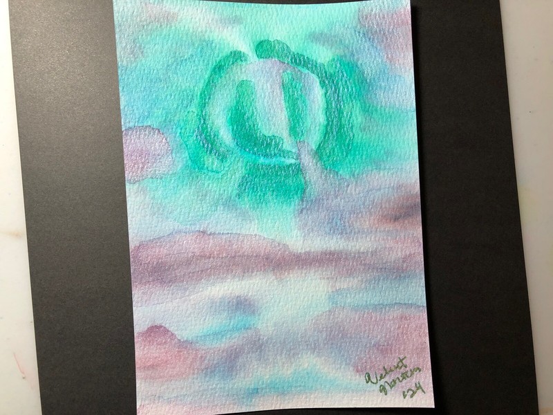 Watercolor Original Painting Star Night Ethereal Cosmos Astronomy Space Nebula
