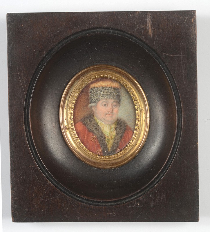 Yves Dominique Collin-? «Jean-Pierre Choné in Russian dress», miniature, 1775/80