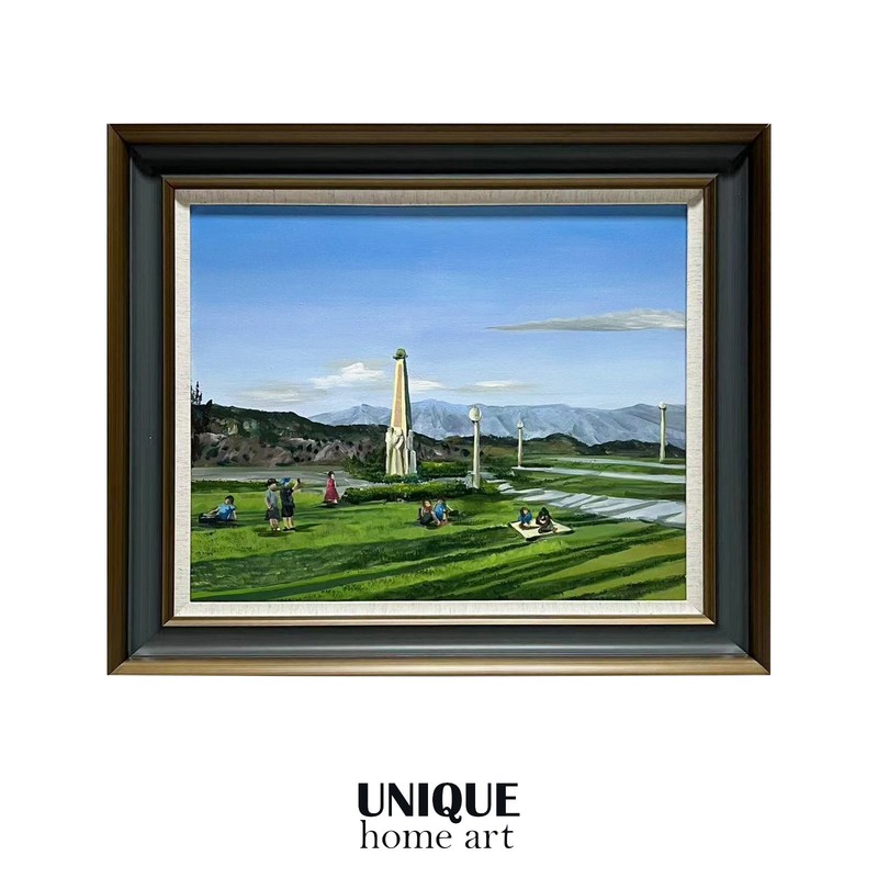 UniqueHomeArt Original Artwork Handmade Painting Wall Art Wood Frame 30in X 26in