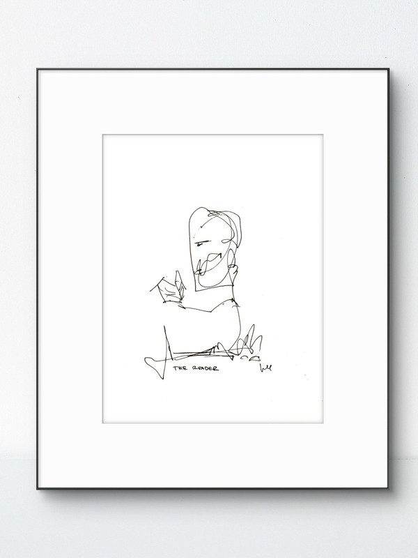 Original Abstract Expressionism 9×12 Drawing Ink Paper Signed Wall Art Decor 22