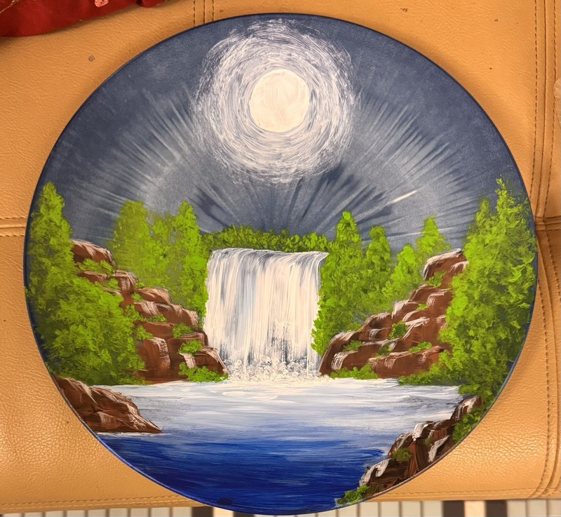 decorative Waterfall & Moonlight plates for display 10 Inches
