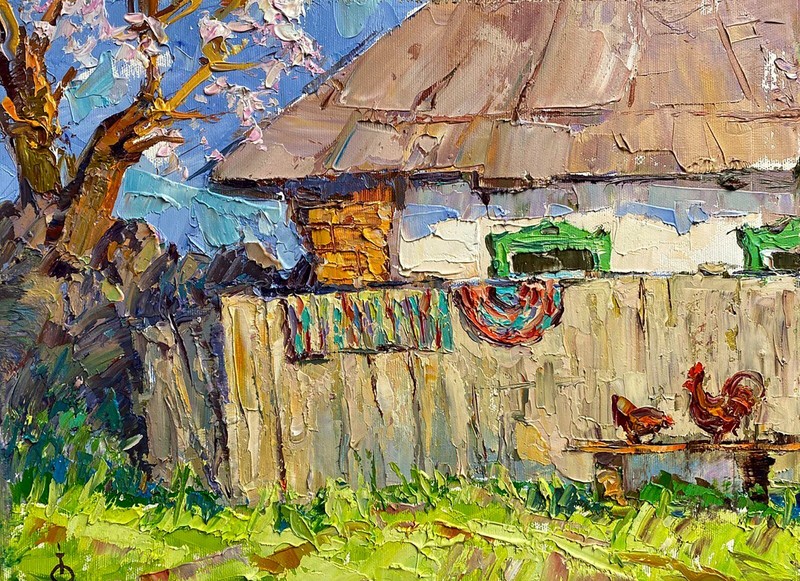 Oil Painting Early Spring A. Kalenyuk Unframed Original Decor Art nKalen1297