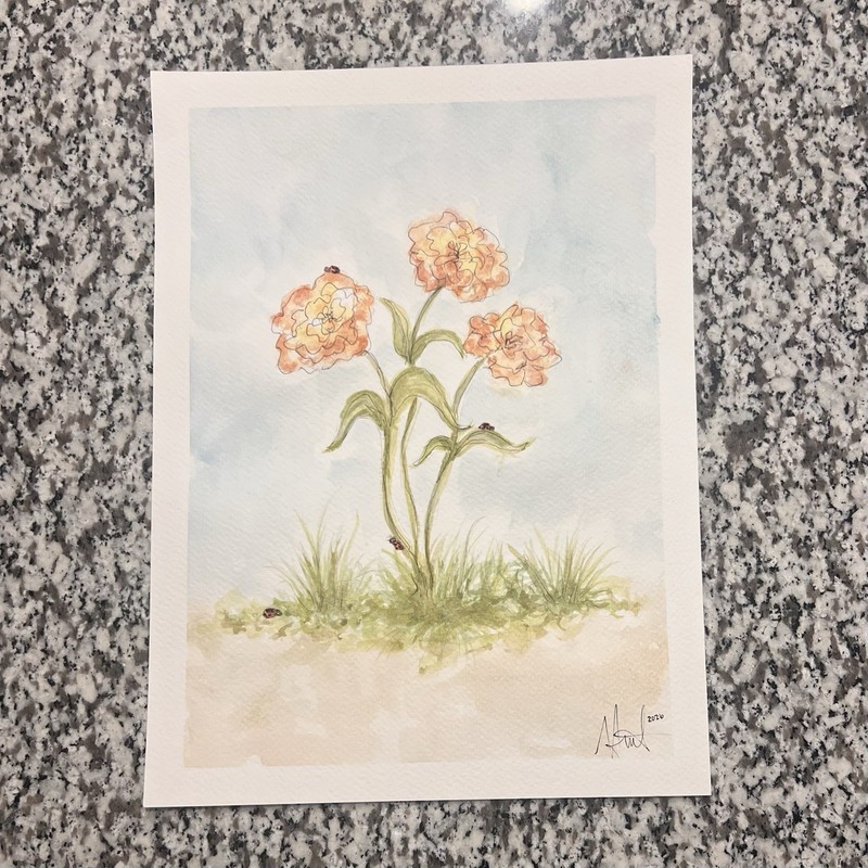 Original Watercolor Painting 9×12 – “A Spring Quest” – Floral Nature Art Signed