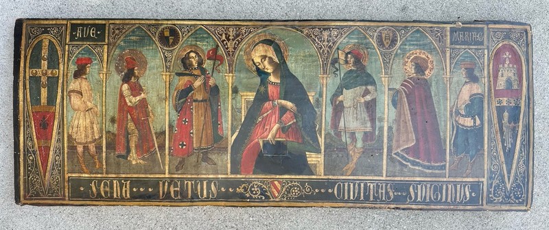 Antique 15th Century predella panel Tempura Painting on Wood