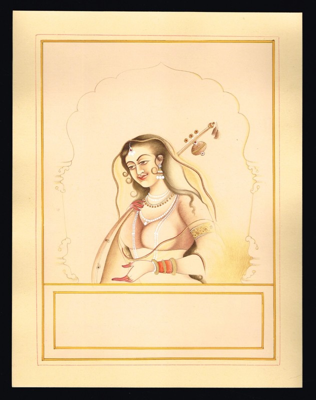 Handmade Ragini Ragamala Painting Rajasthani Ethnic Indian Folk Art 7×9 Inches