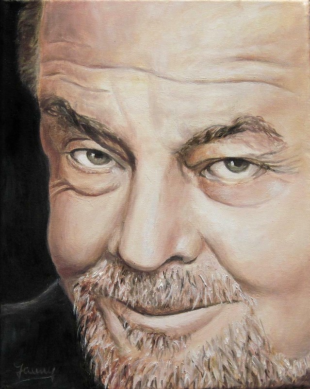 Original Oil Portrait Jack Nicholson Picture Painting Hand Painted Canvas Jannys ART