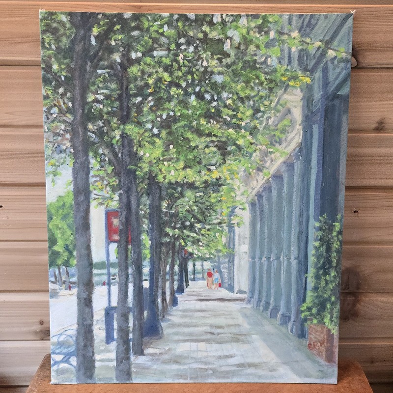 Original Art Painting Acrylic on Canvasboard 20 X 16 Artist Initial OOAK