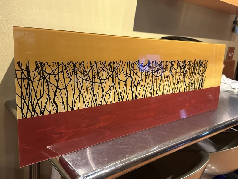 Daniel Lager Reverse Painted Acrylic on Acrylic Glass 24" x 12" Hand Signed gallery