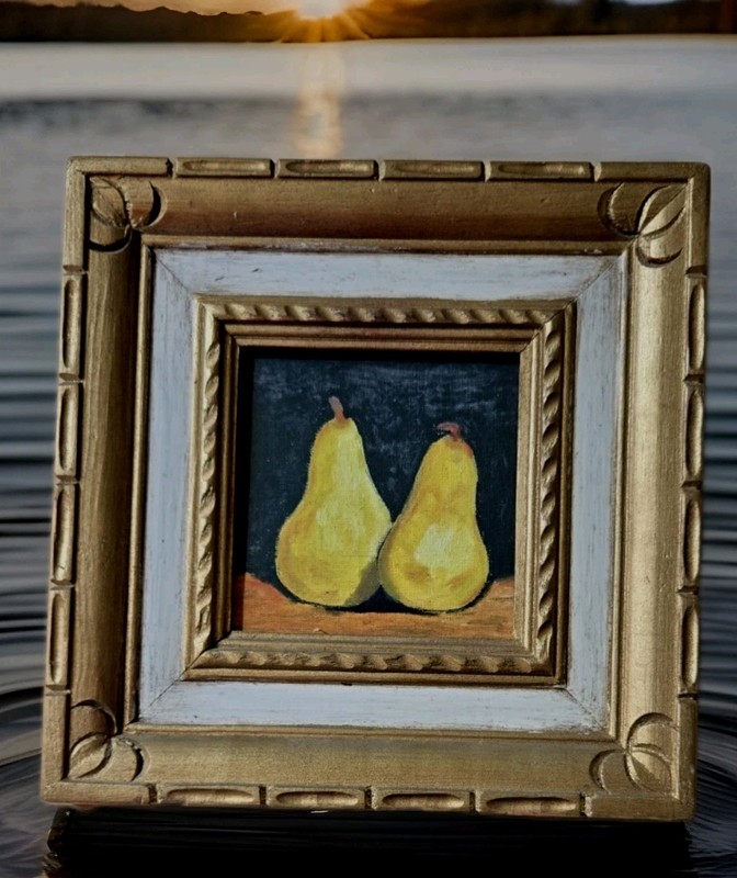 Oil painting Pears Artwork Fruit Still life Painting Fruit Pear Artwork Original