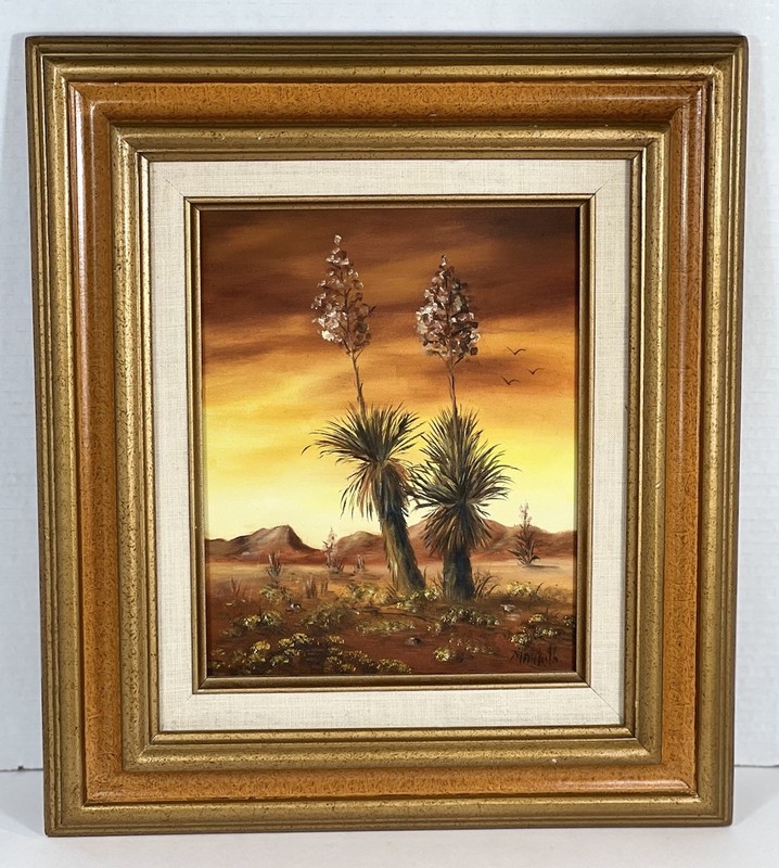 Anita Mantooth Original Oil Painting Southwest Desert Landscape Yucca 14×16